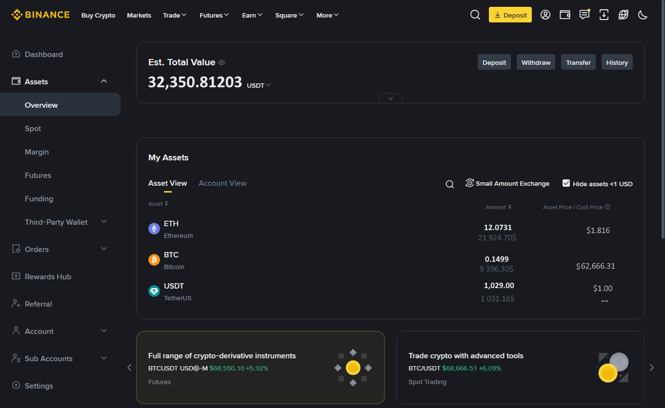 Exchange account before connecting the bot